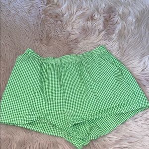 Urban Outfitters Green Gingham Shorts